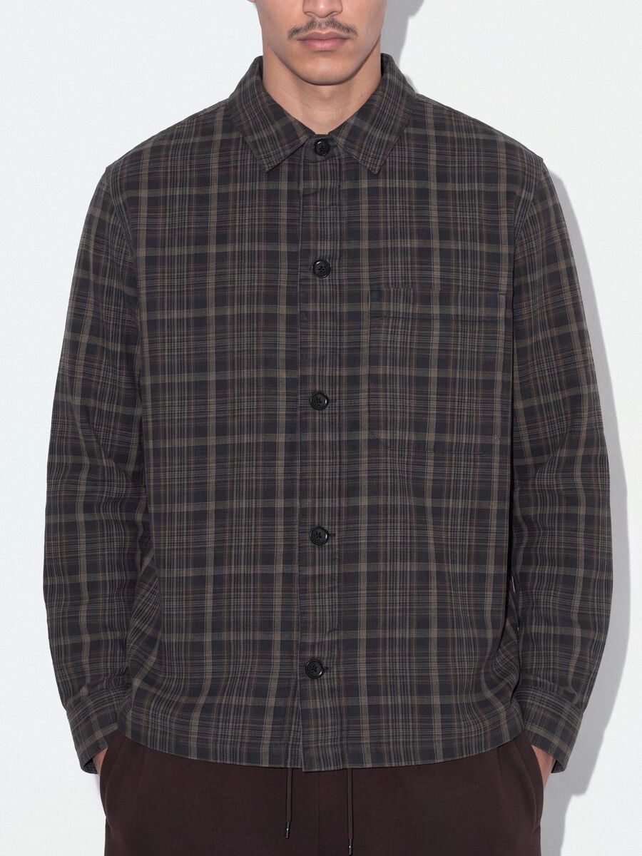 Camicia multicolor a quadri in puro cotone over fit_3