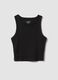 Girls&rsquo; black fitted ribbed stretch-cotton vest top_3