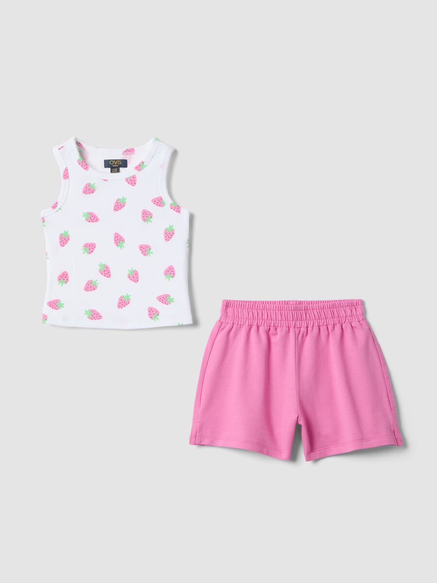 Completo in cotone elasticizzato multicolor da bambina regular fit_0