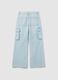 Girls' blue pure cotton relaxed fit jeans_4