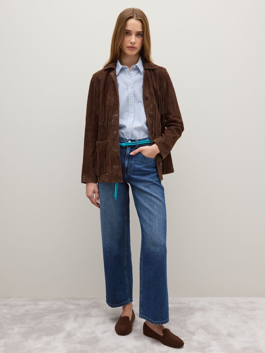 Genuine Leather Saharan Jacket with Fringes_1