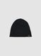 Cappello nero in cotone elasticizzato jersey knit per bambino_1