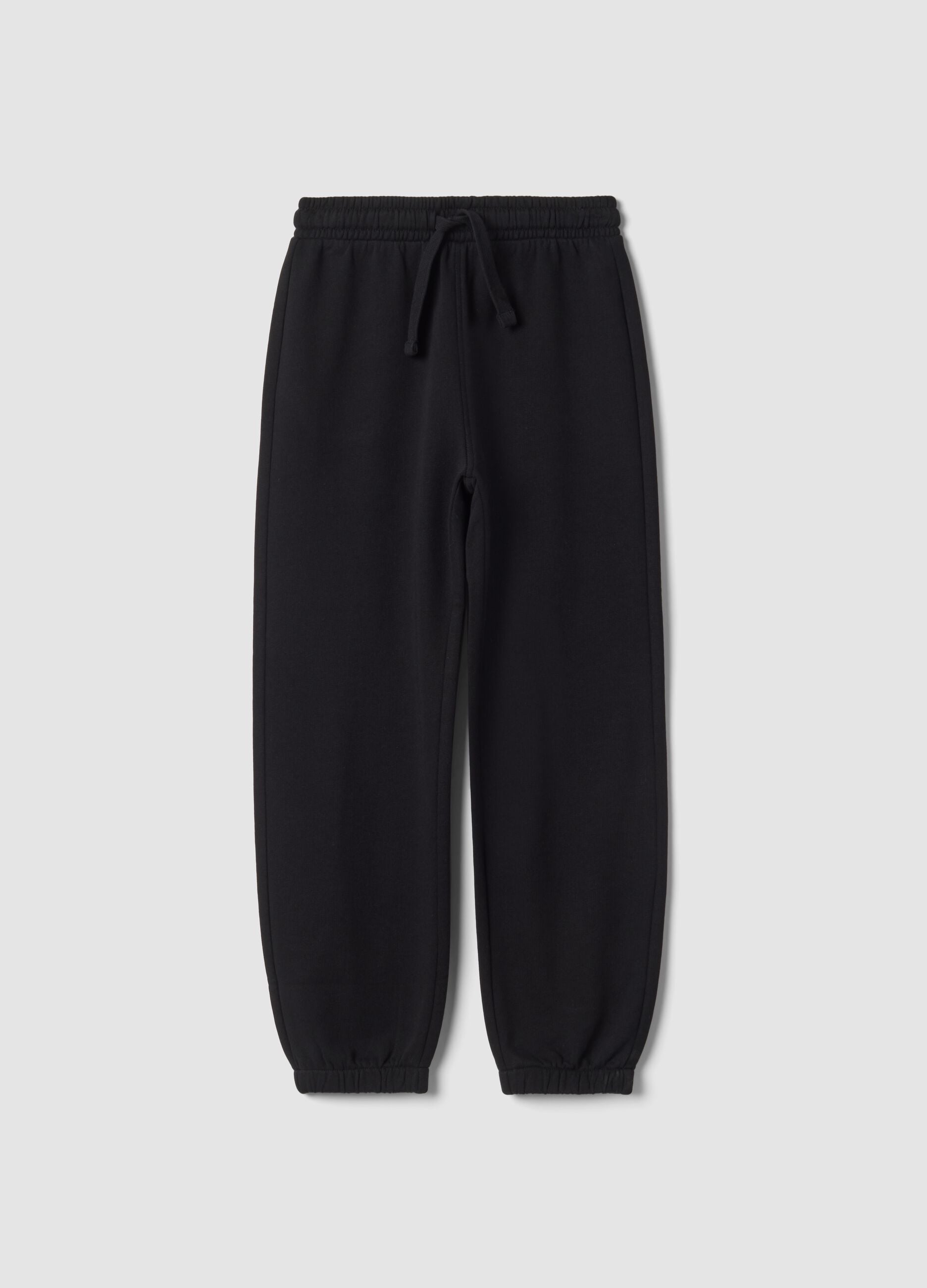 Pantaloni jogger neri in puro cotone organico