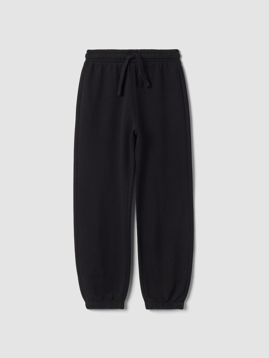 Black jogger trousers in pure organic cotton_0