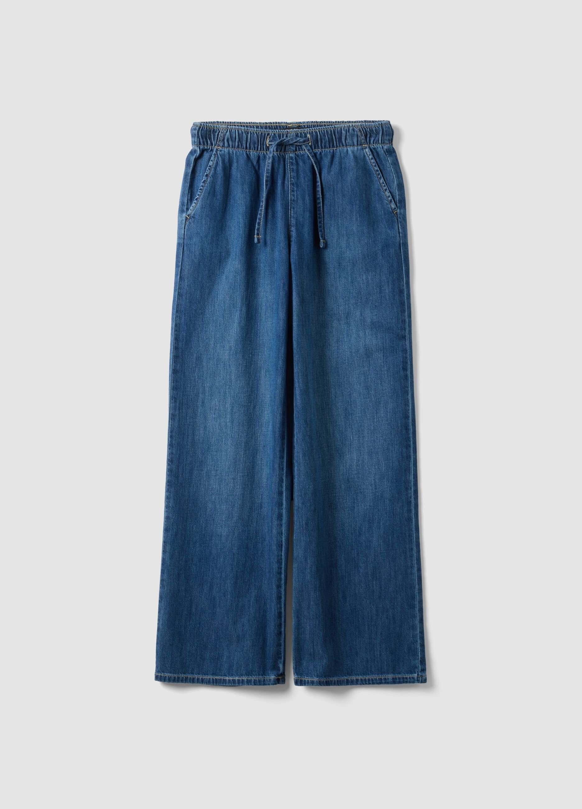Wide-Leg Pure Cotton Trousers