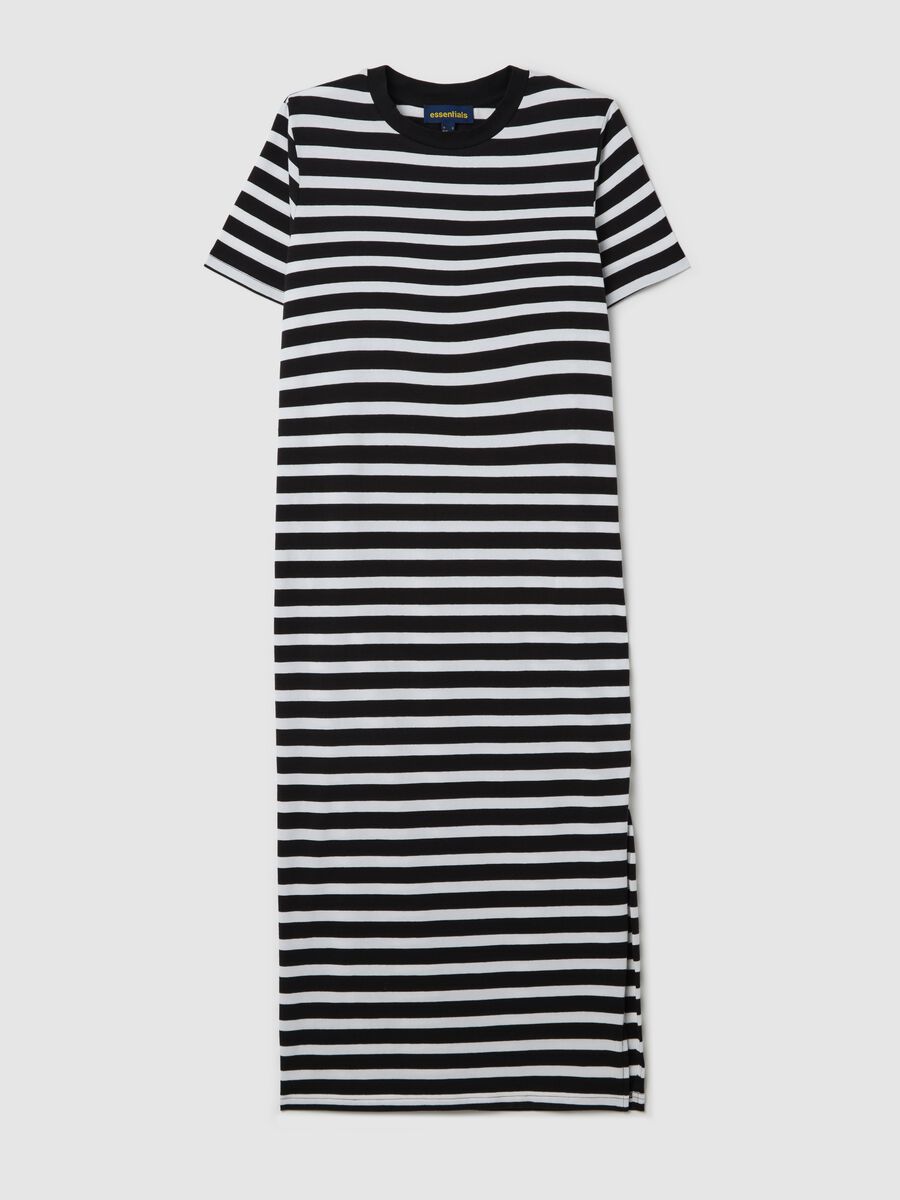 Midi dress in striped stretch cotton_4