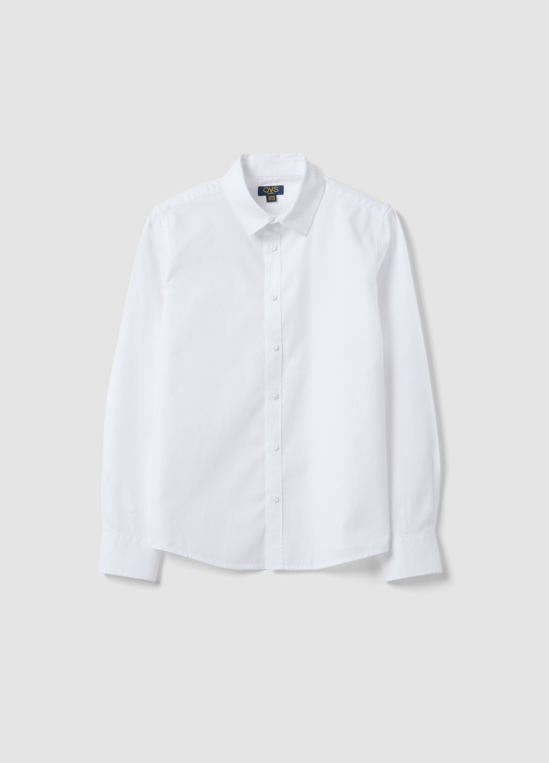 Boy's White Pure Cotton Shirt, Regular Fit