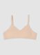 Beige stretch organic cotton bra for girls_0