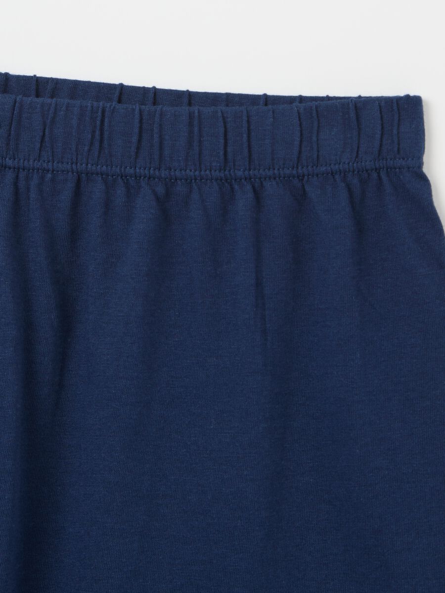 Pigiama azzurro con stampa lettering in jersey_3