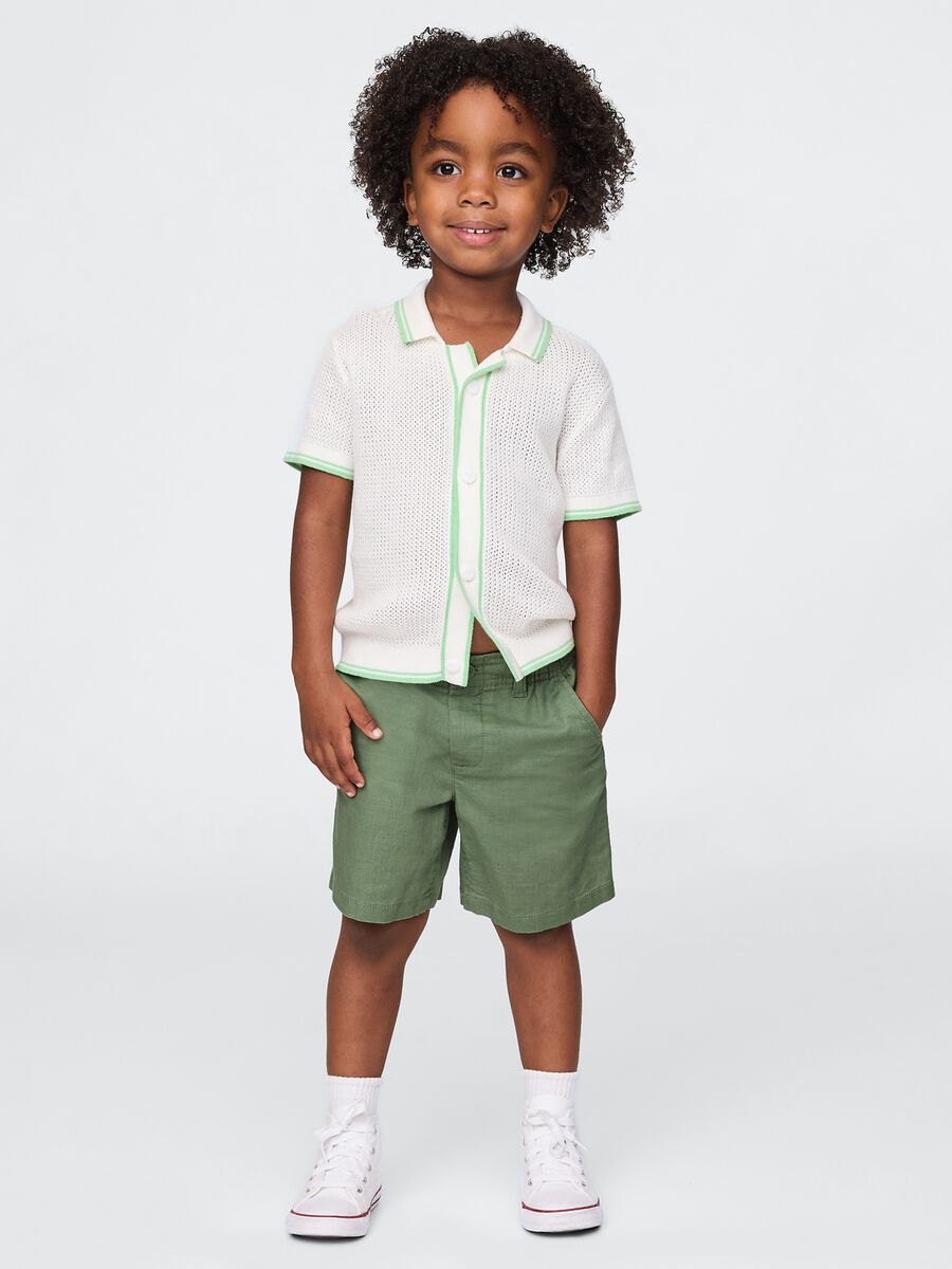 Shorts in lino e cotone_0