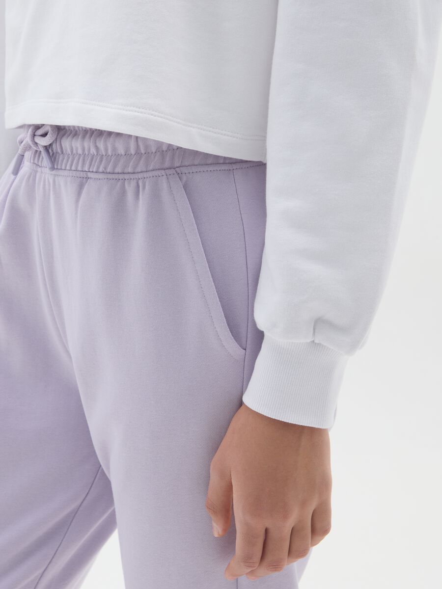 Girl's purple pure cotton regular fit trousers_2