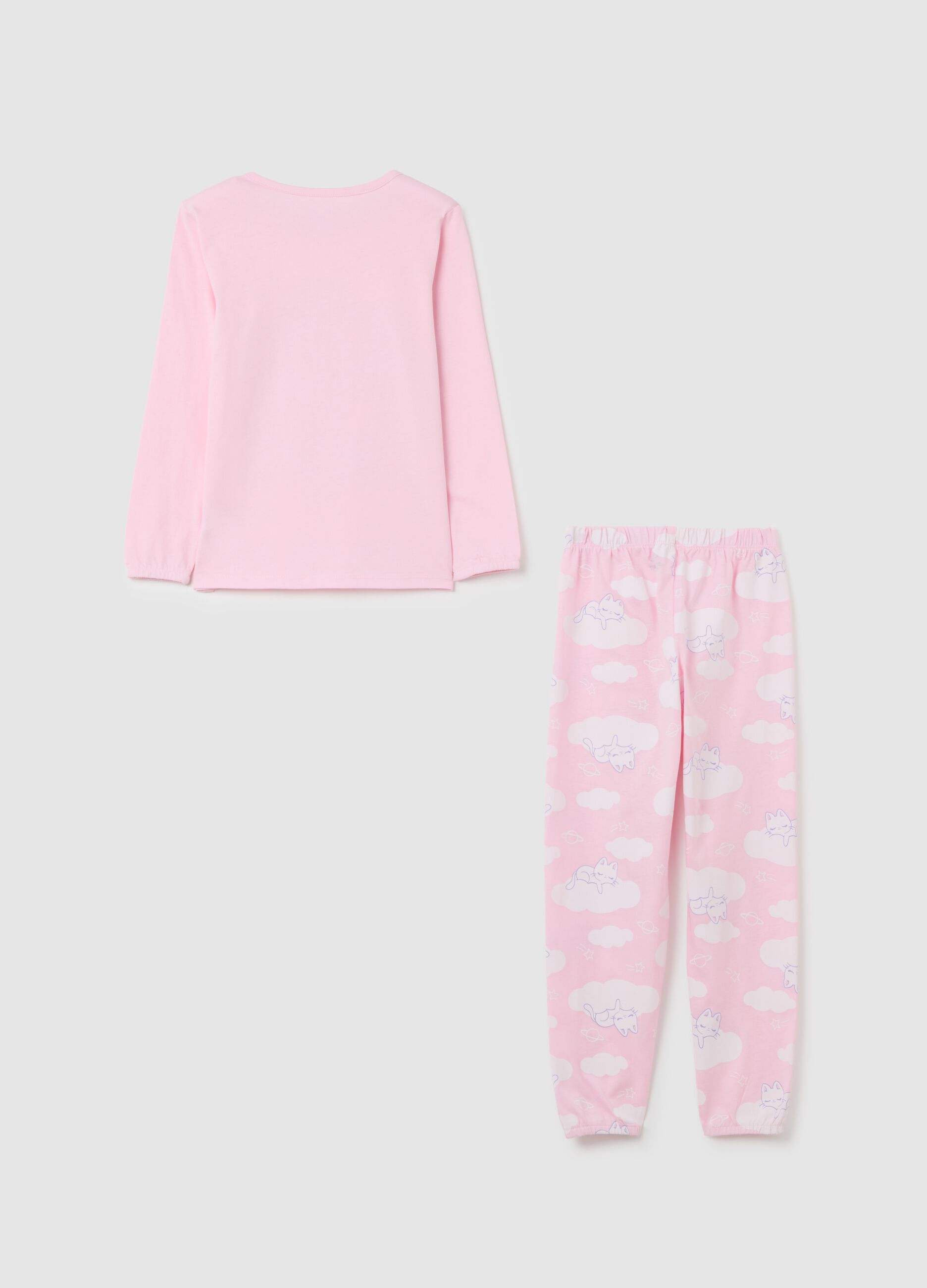 Girls' pink cotton pyjamas