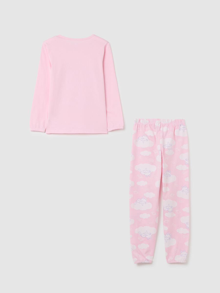 Girls' pink cotton pyjamas_1
