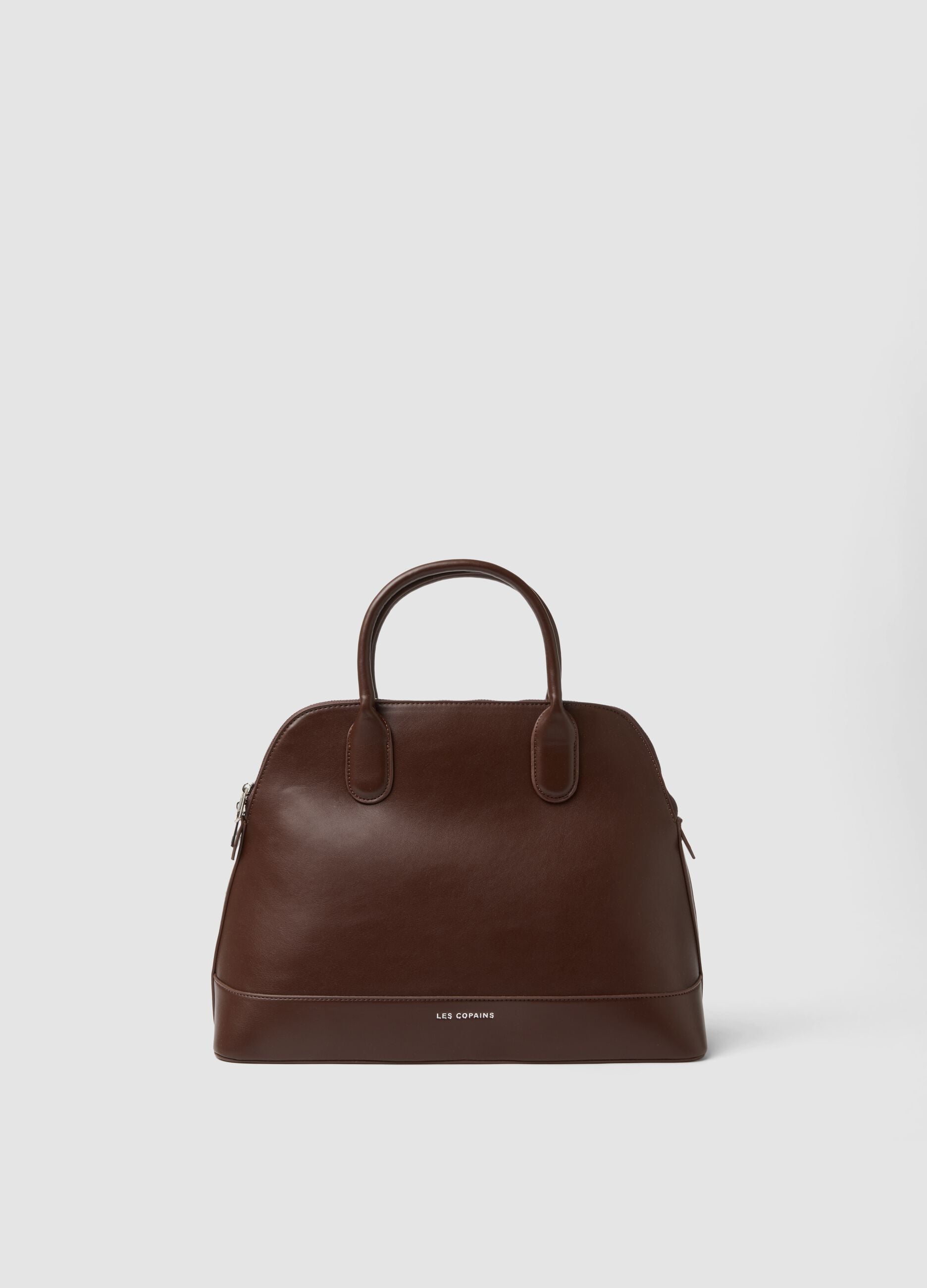 Brown handbag with zip closure