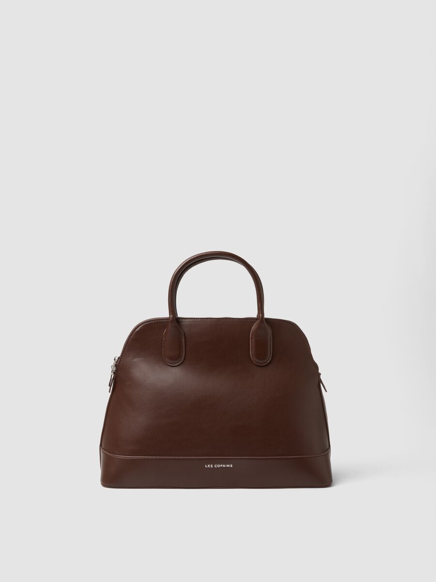 Borsa marrone con chiusura zip_0