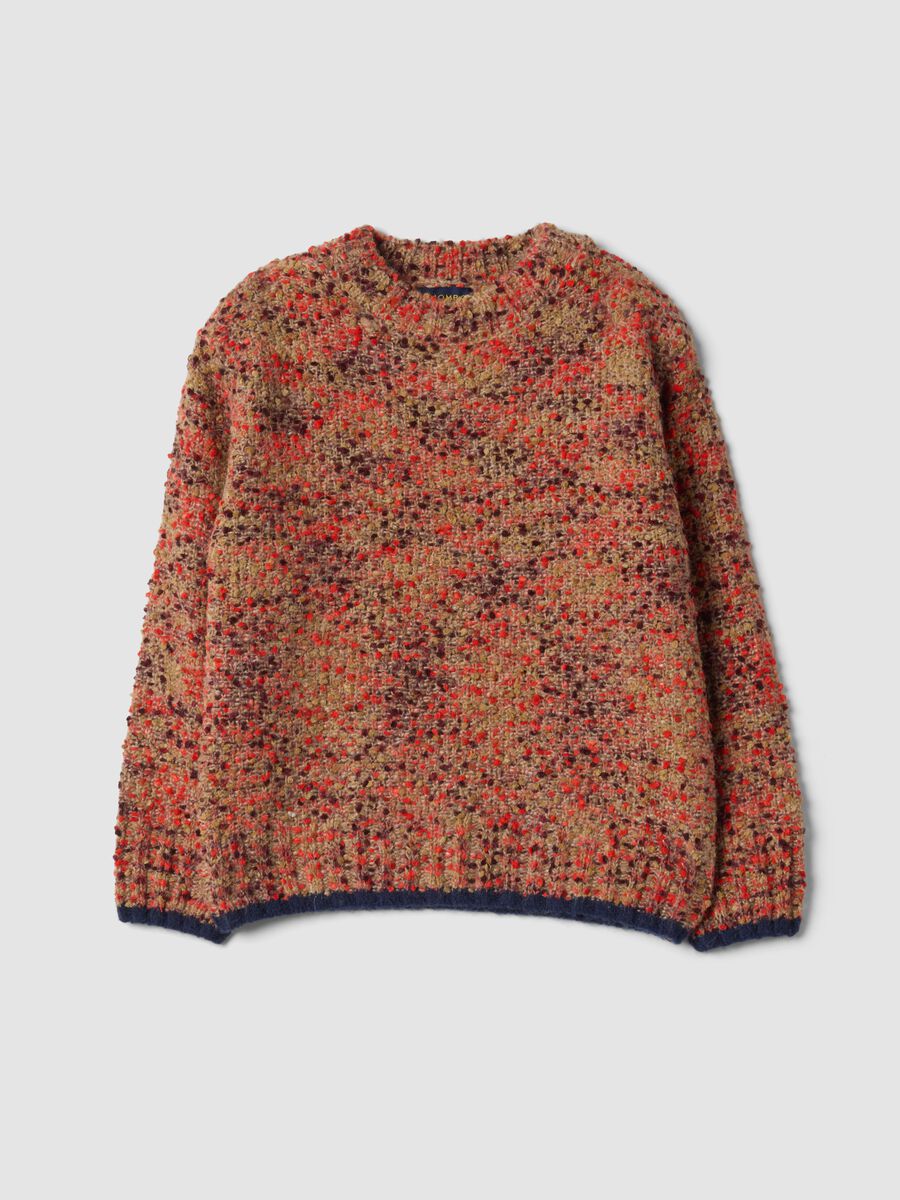Maglione multicolor a girocollo in misto lana e alpaca_0