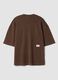 Brown crew-neck pure cotton T-shirt in a boxy fit_6