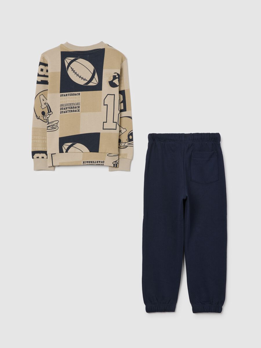 Beige and blue cotton set for boys_1