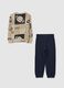Beige and blue cotton set for boys_1