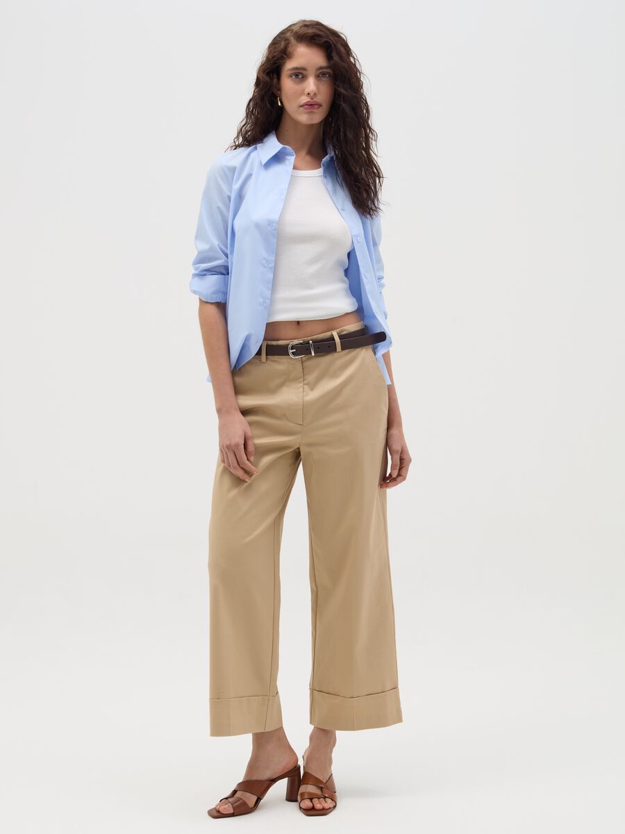 Wide-leg chino trousers_0