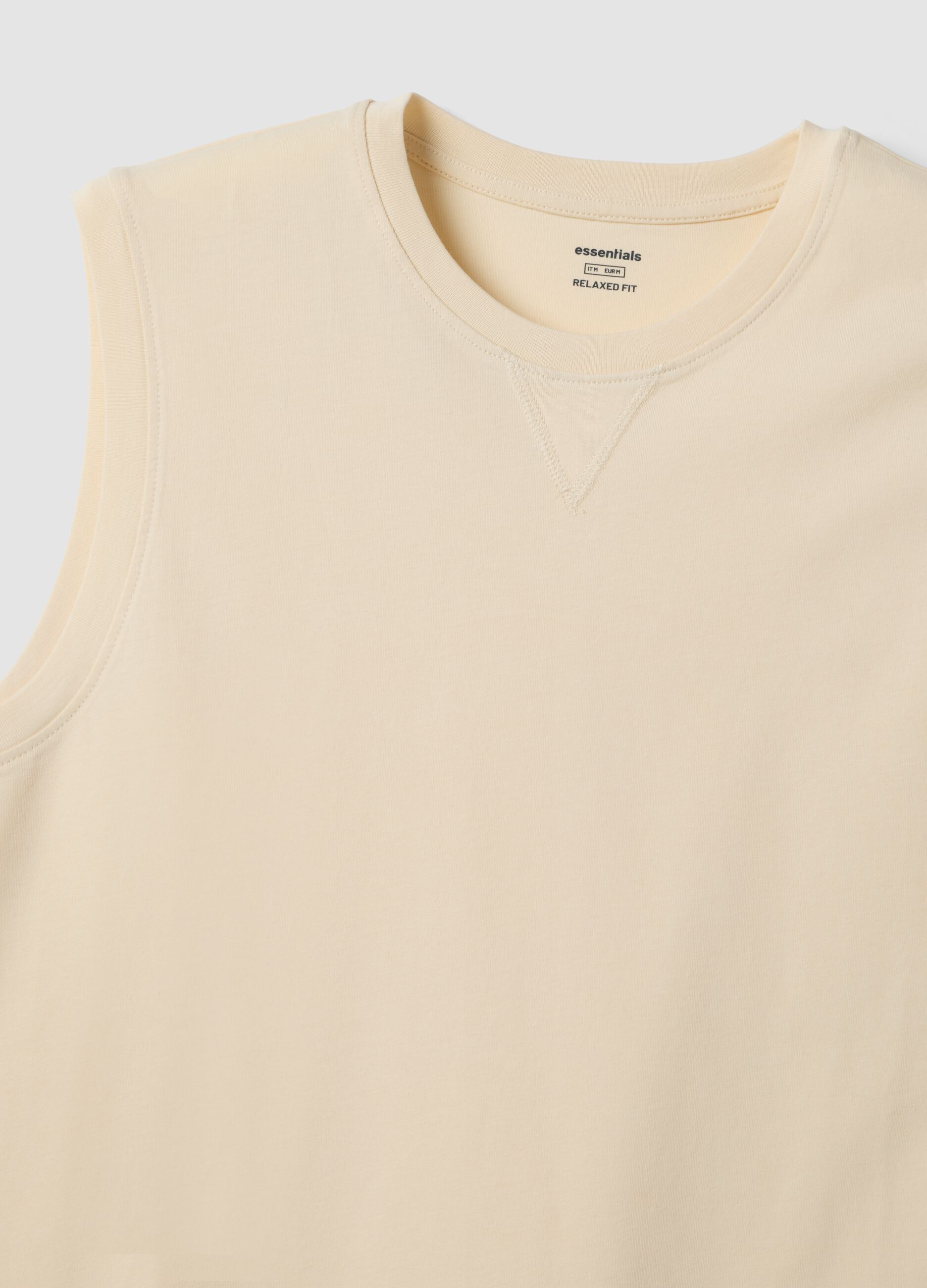 Beige pure cotton vest