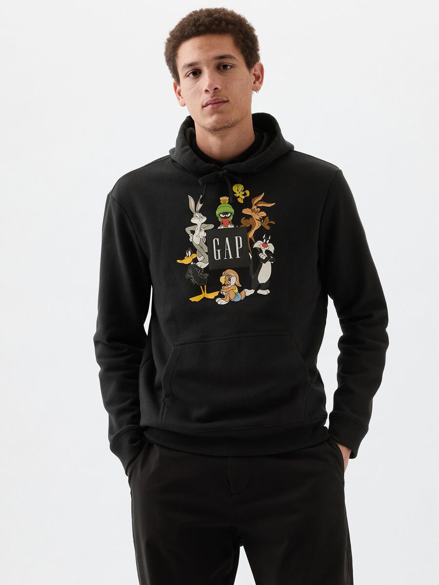 Sweatshirt with logo print and Looney Tunes characters_0