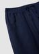 Beige viscose-linen blend straight-fit trousers with drawstring_1