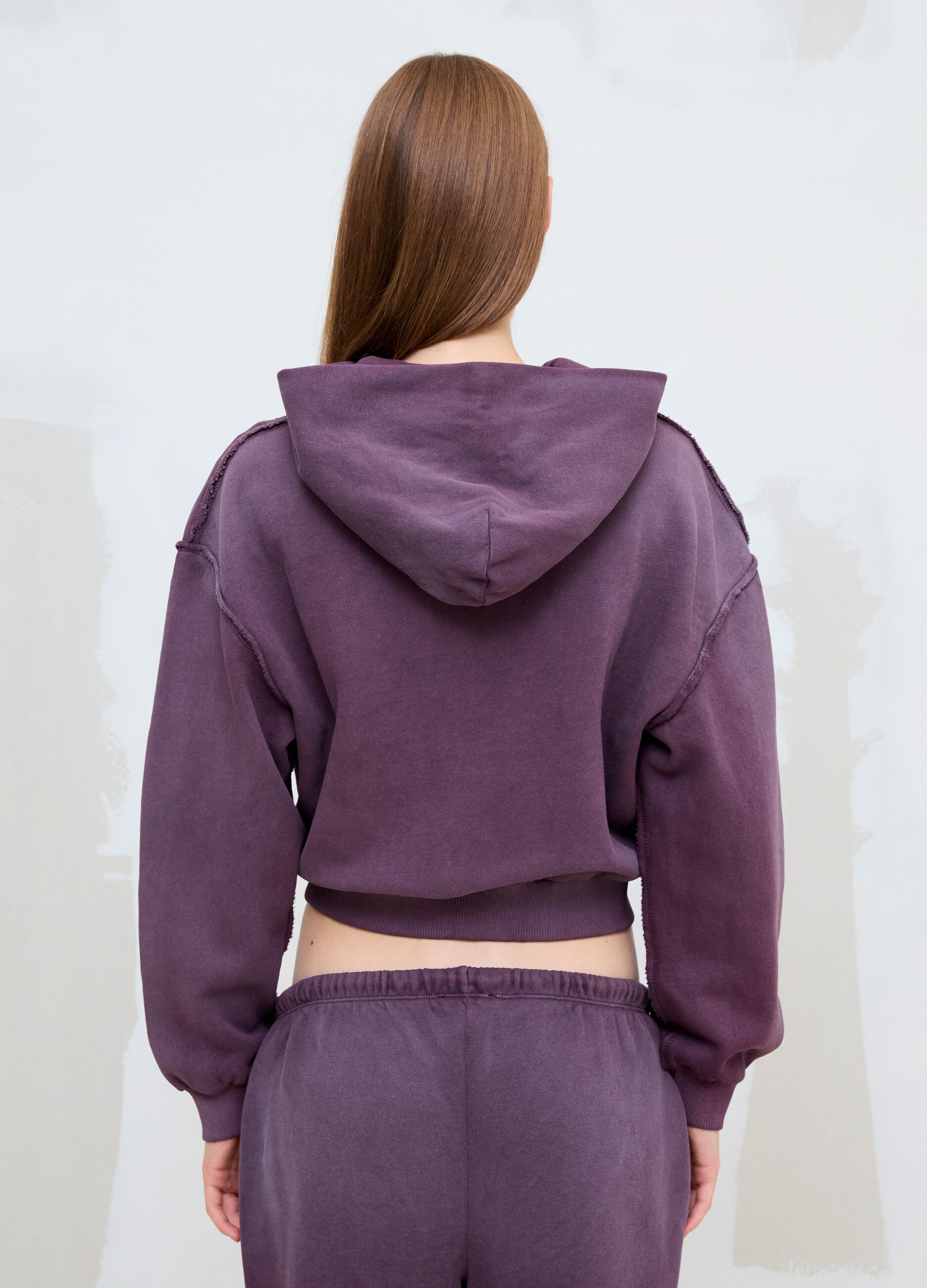 Sunfaded Full-Zip Hoodie Burgundy