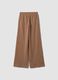 Pantaloni marroni culotte in puro cotone organico per ragazza_1