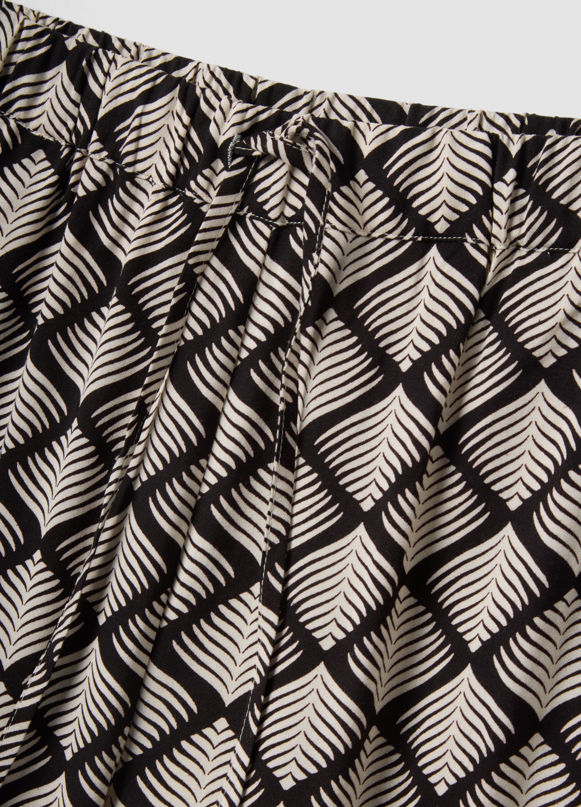 Multicolour pure viscose shorts