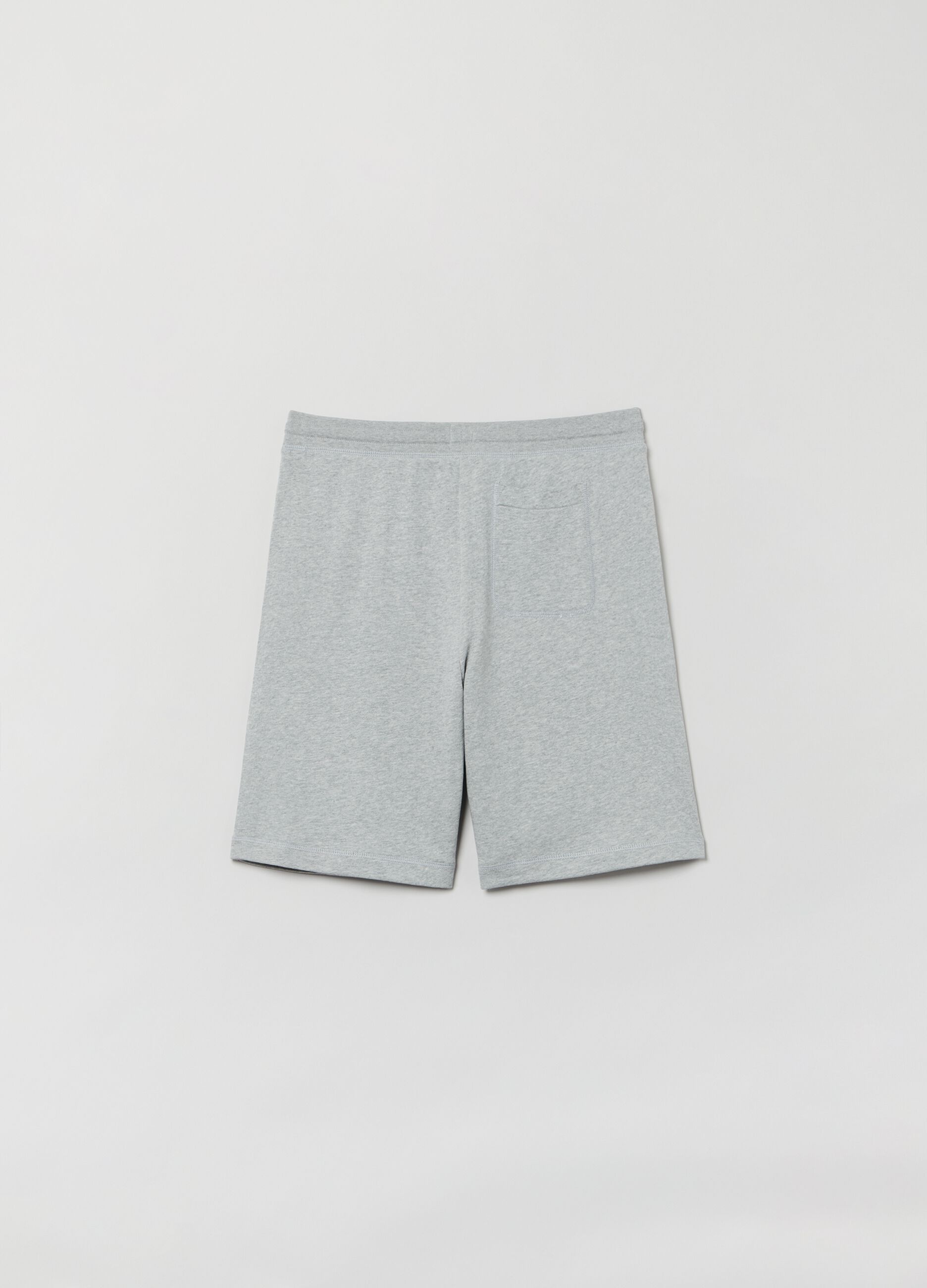 Bermuda joggers in fleece with logo embroidery