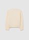 Girls' beige regular fit cardigan with knitted pattern_4