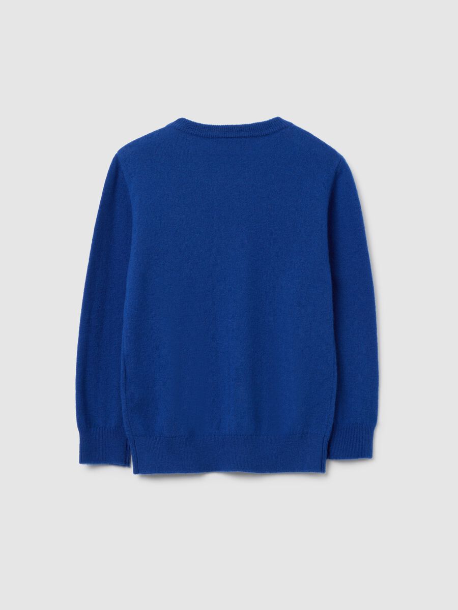 Maglione da bambino in pura lana blu regular fit_1