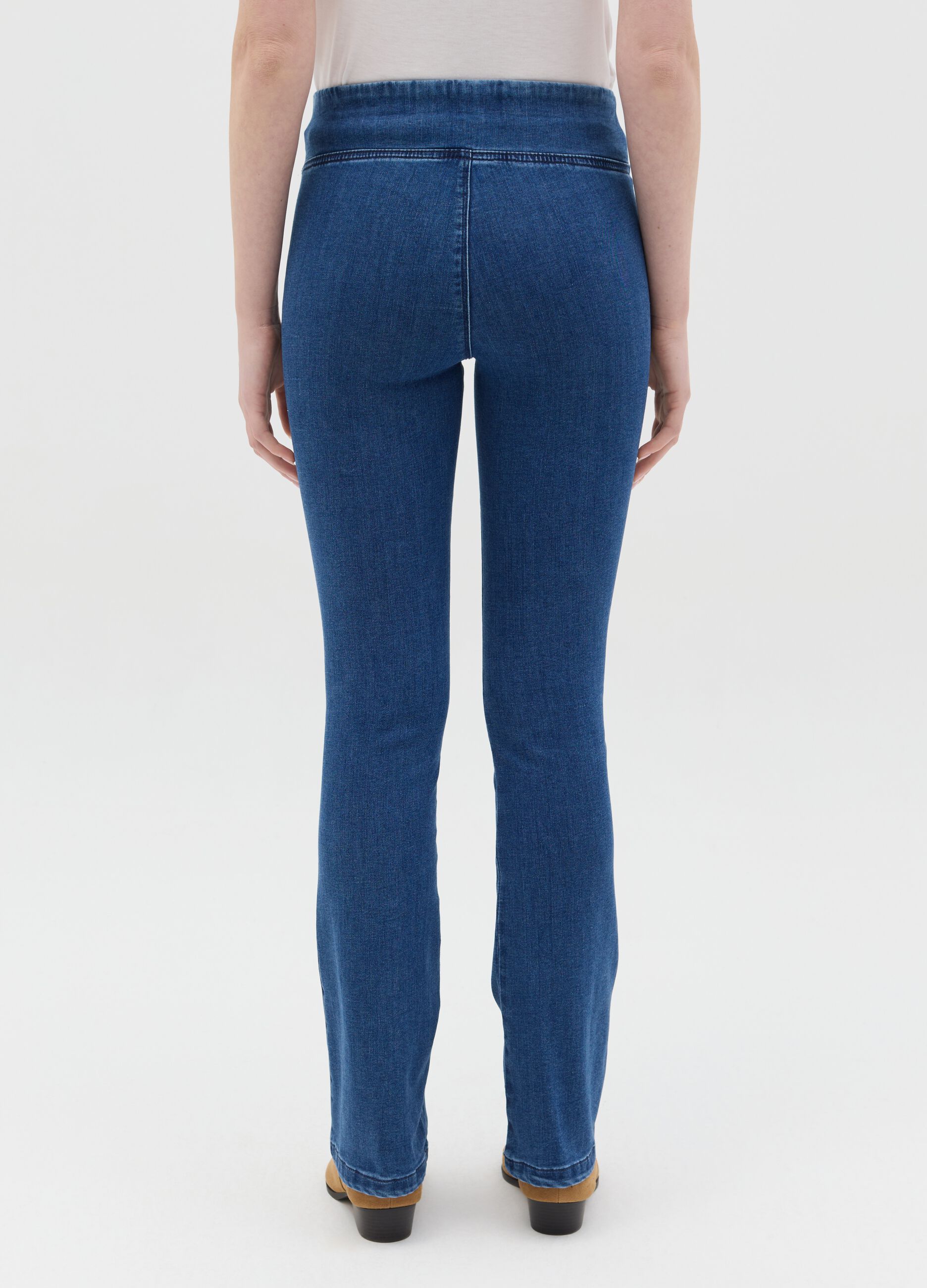 Flare-fit jeggings in stretch denim