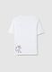 Girls' white pure cotton overfit T-shirt with lettering_4