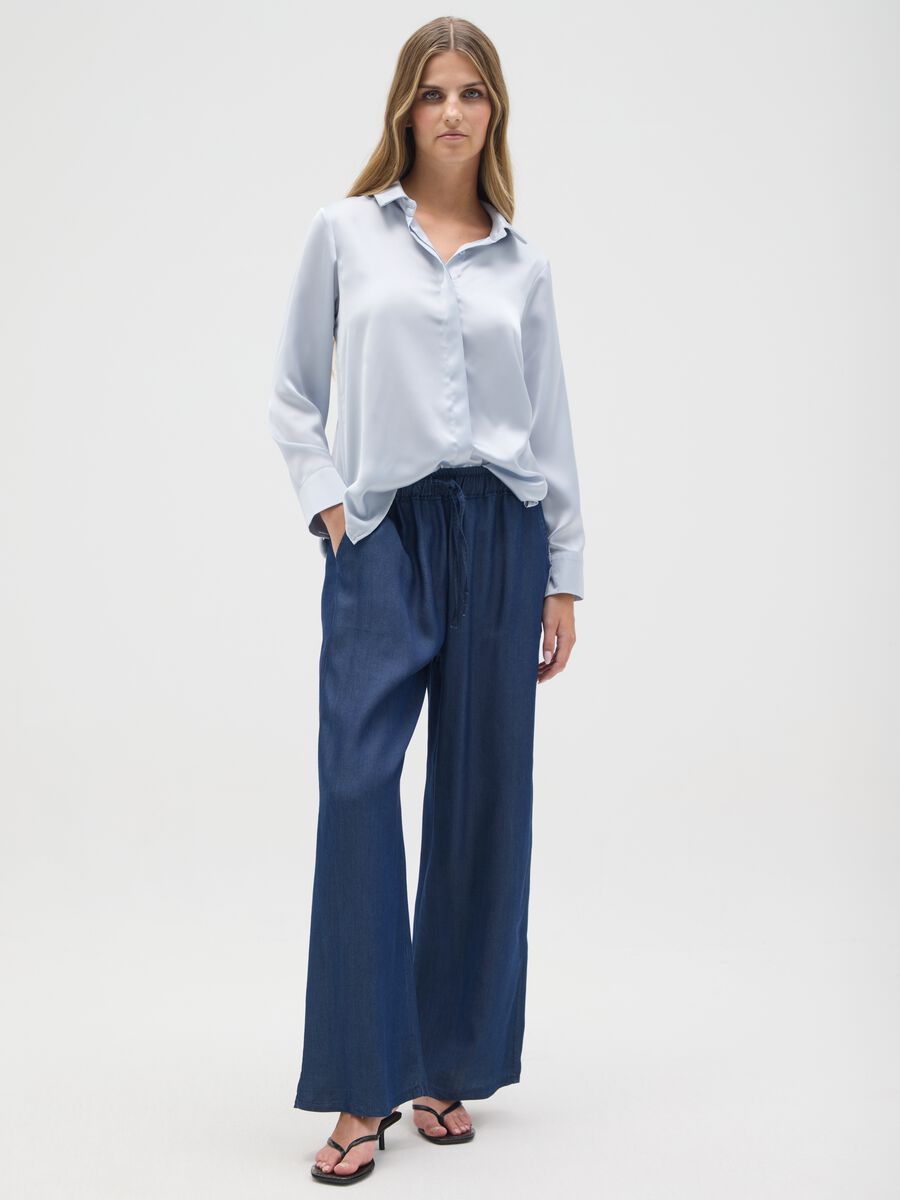 Solid colour satin shirt_1