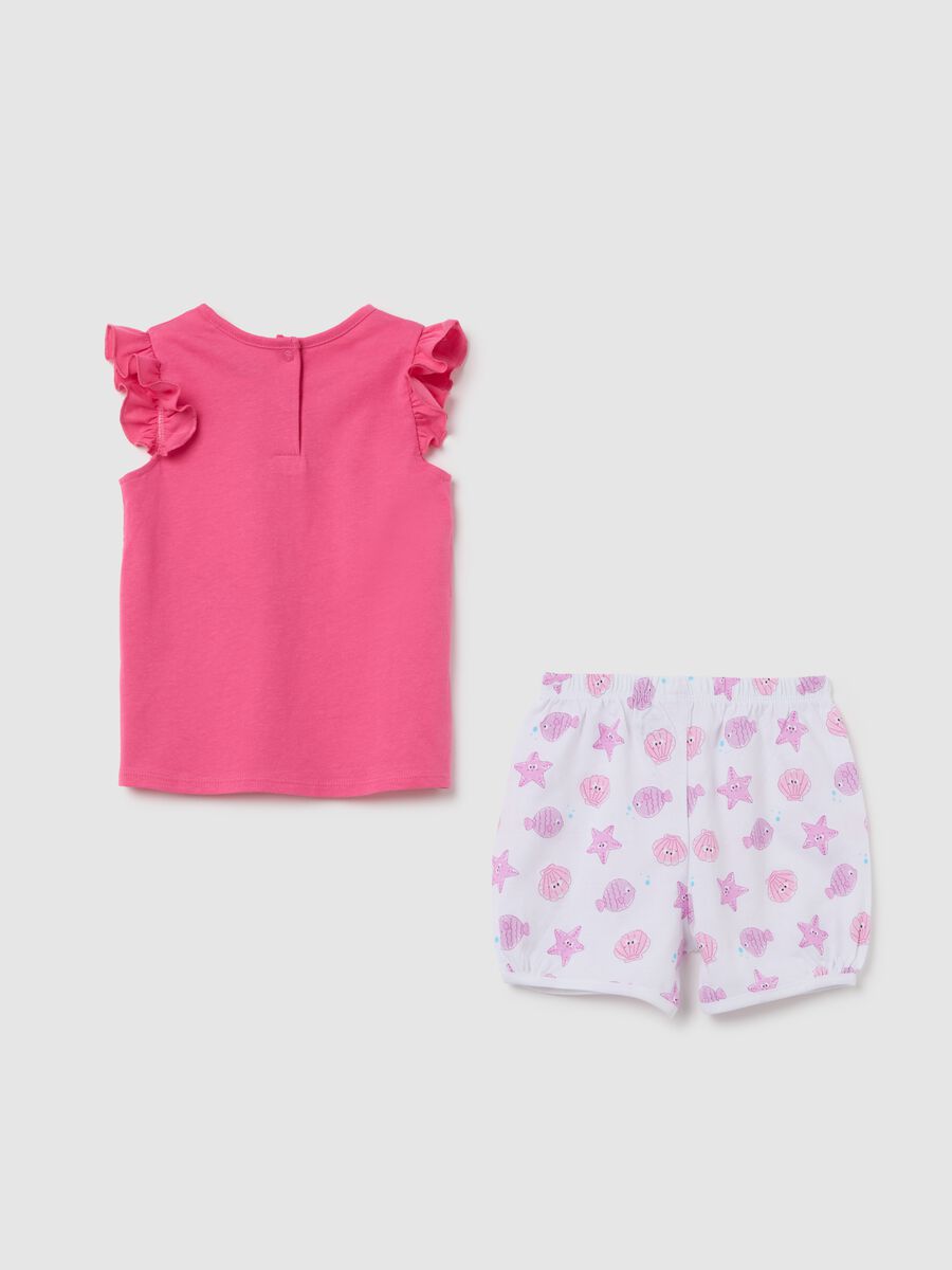 Girl's pink pure cotton regular fit set with print_1