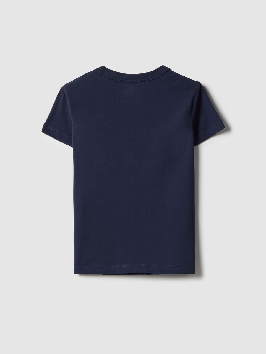 Girls' blue cotton blend T-shirt regular fit_4