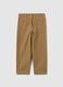 Brown regular fit pure cotton jogger trousers for children_1