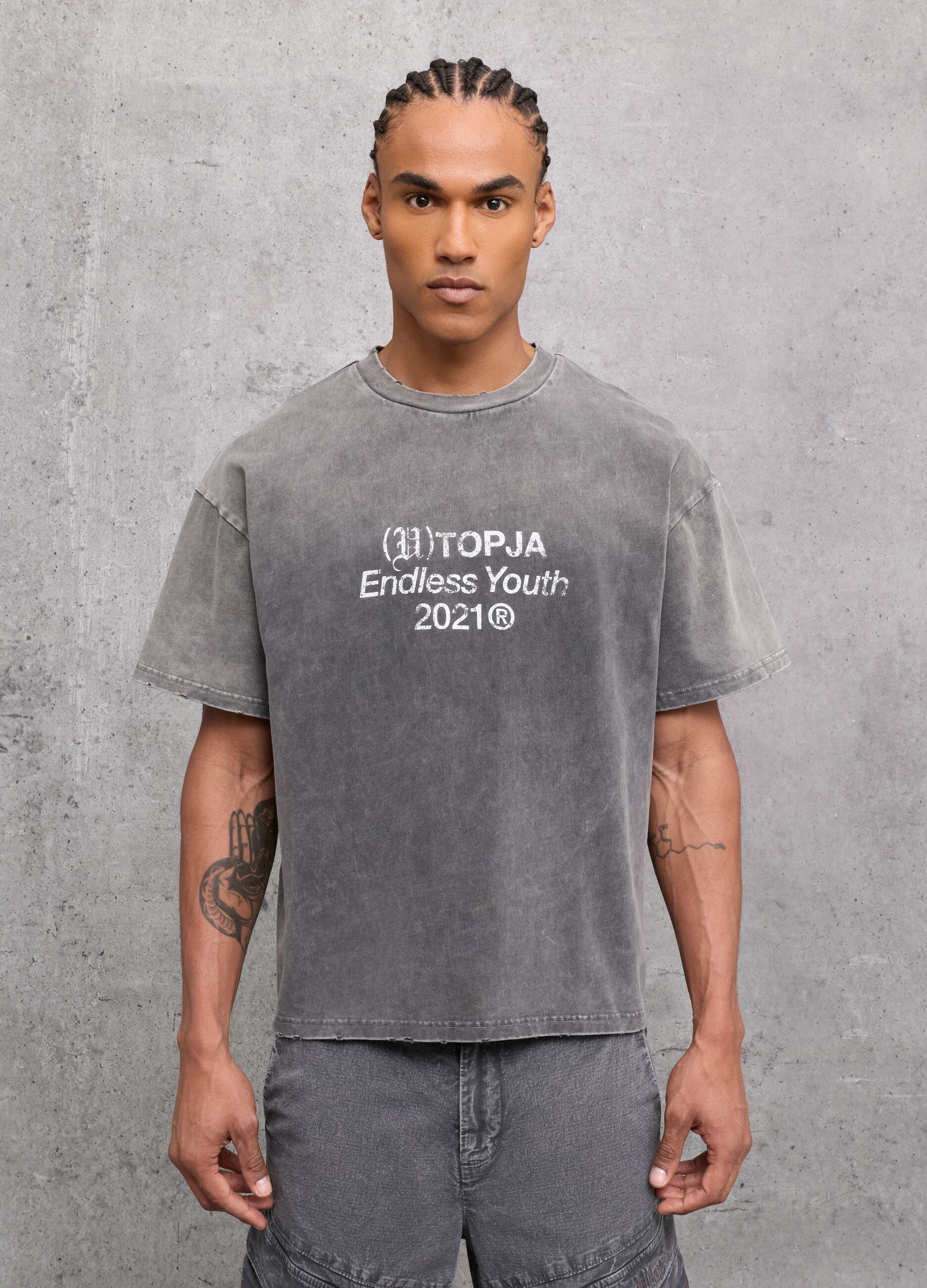 Sunfaded Oversized T-shirt Vintage Grey