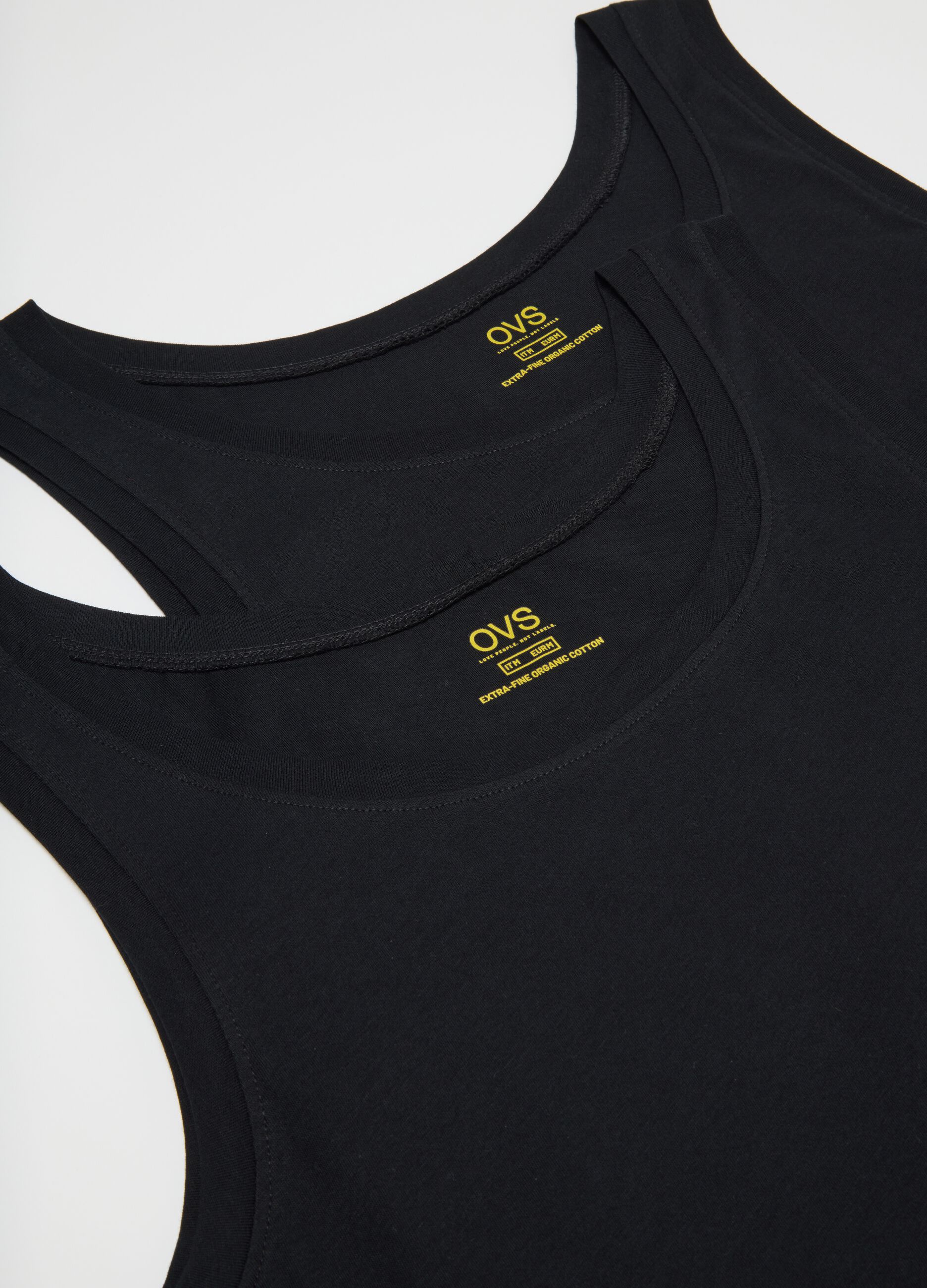 Men's black pure cotton vest regular fit