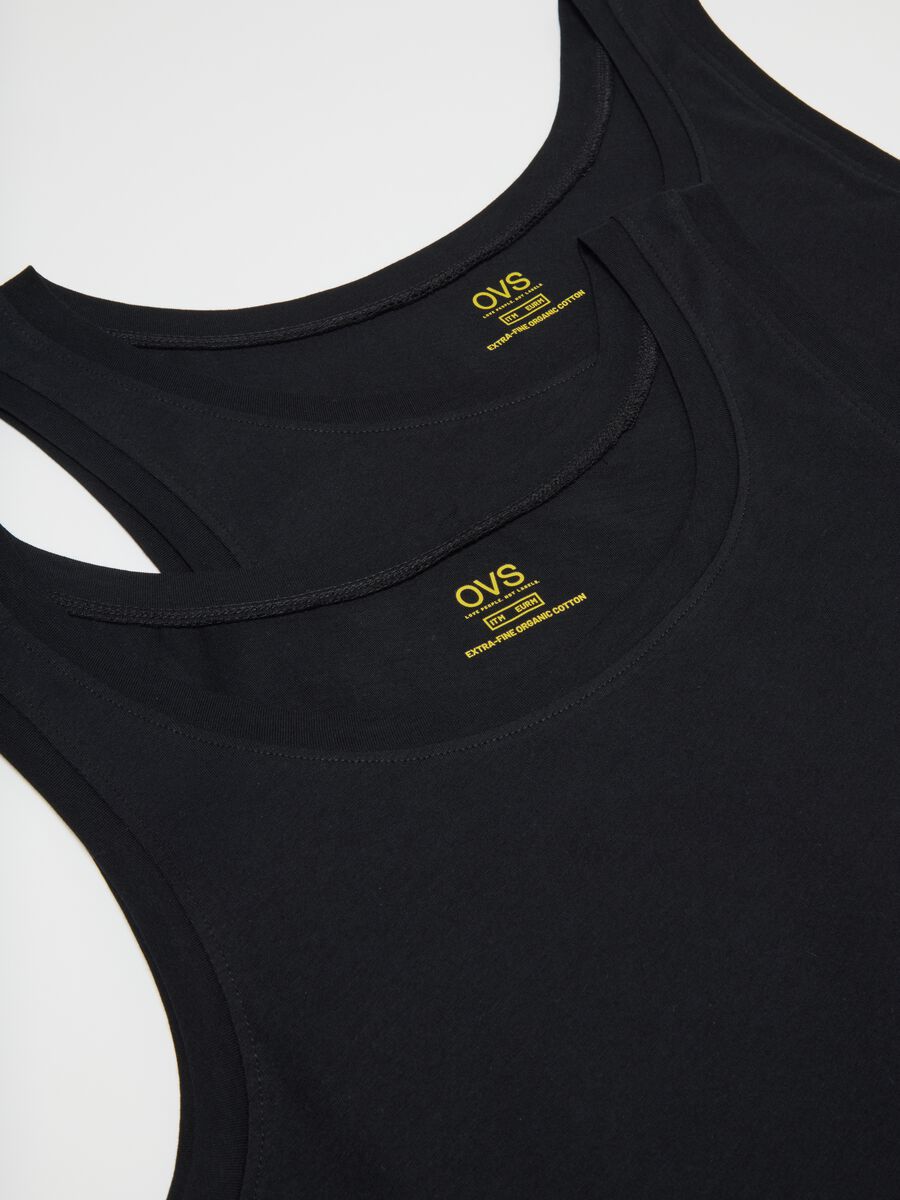 Men's black pure cotton vest regular fit_5