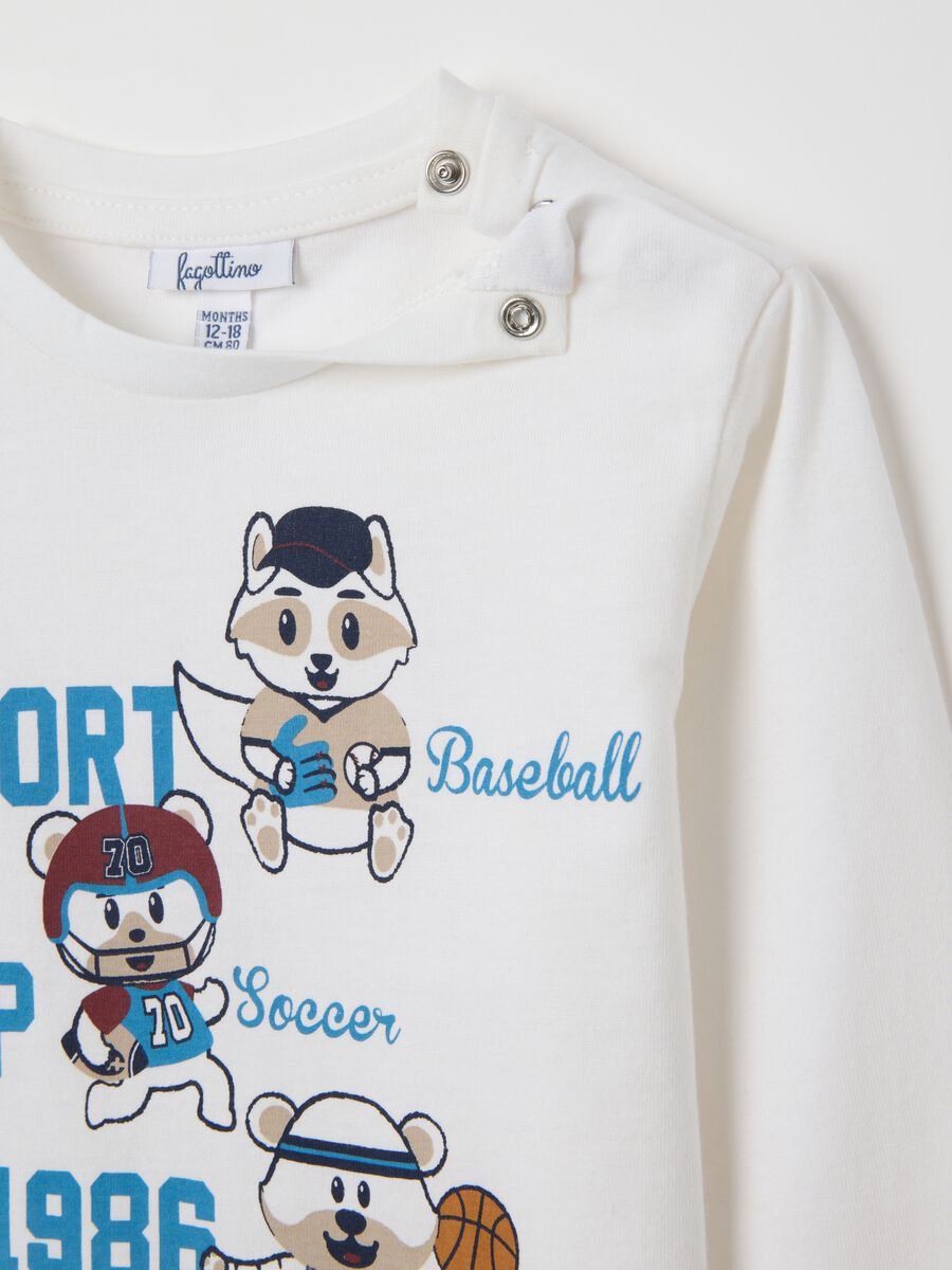 Baby white pure cotton regular fit t-shirt_3