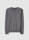 Grey crew neck cotton blend jumper regular fit_4