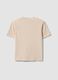 Beige fitted stretch-cotton T-shirt with high neck_5