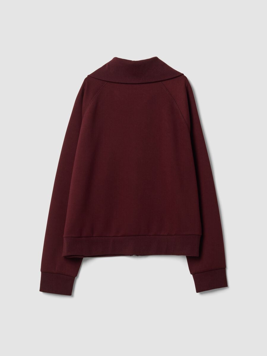 Felpa rossa in viscosa elasticizzata con dolcevita regular fit_1