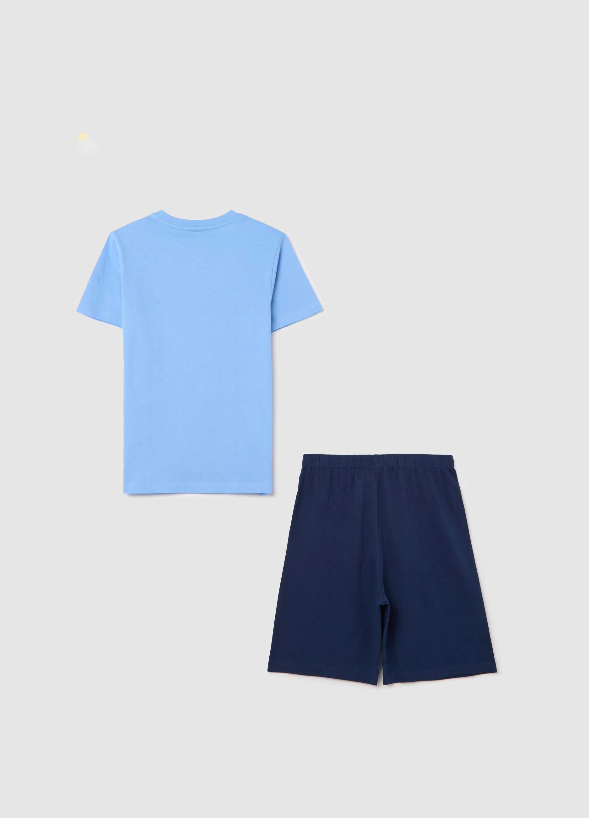 Light blue jersey pyjamas with lettering print