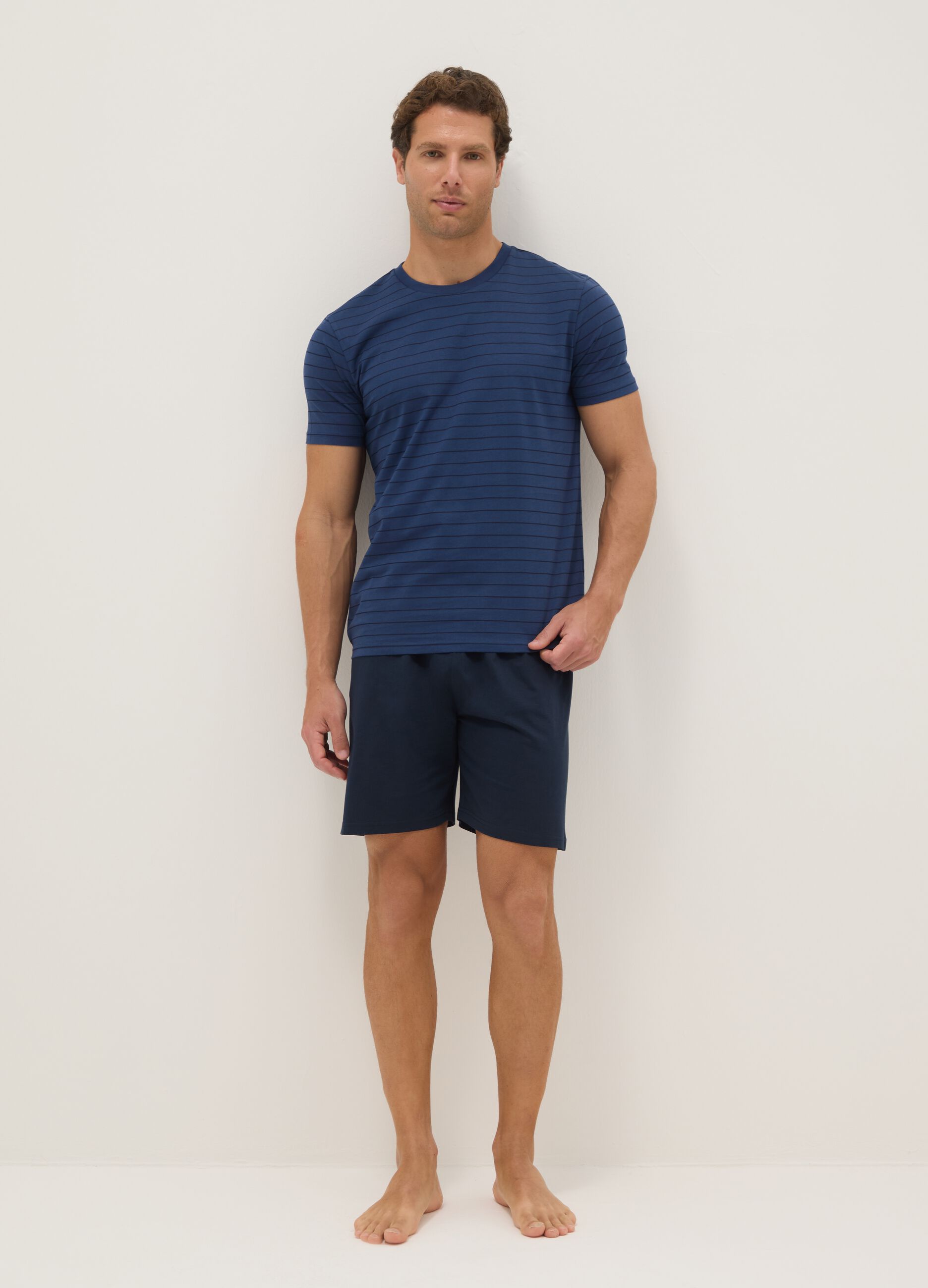 Blue pure cotton short pyjamas regular fit