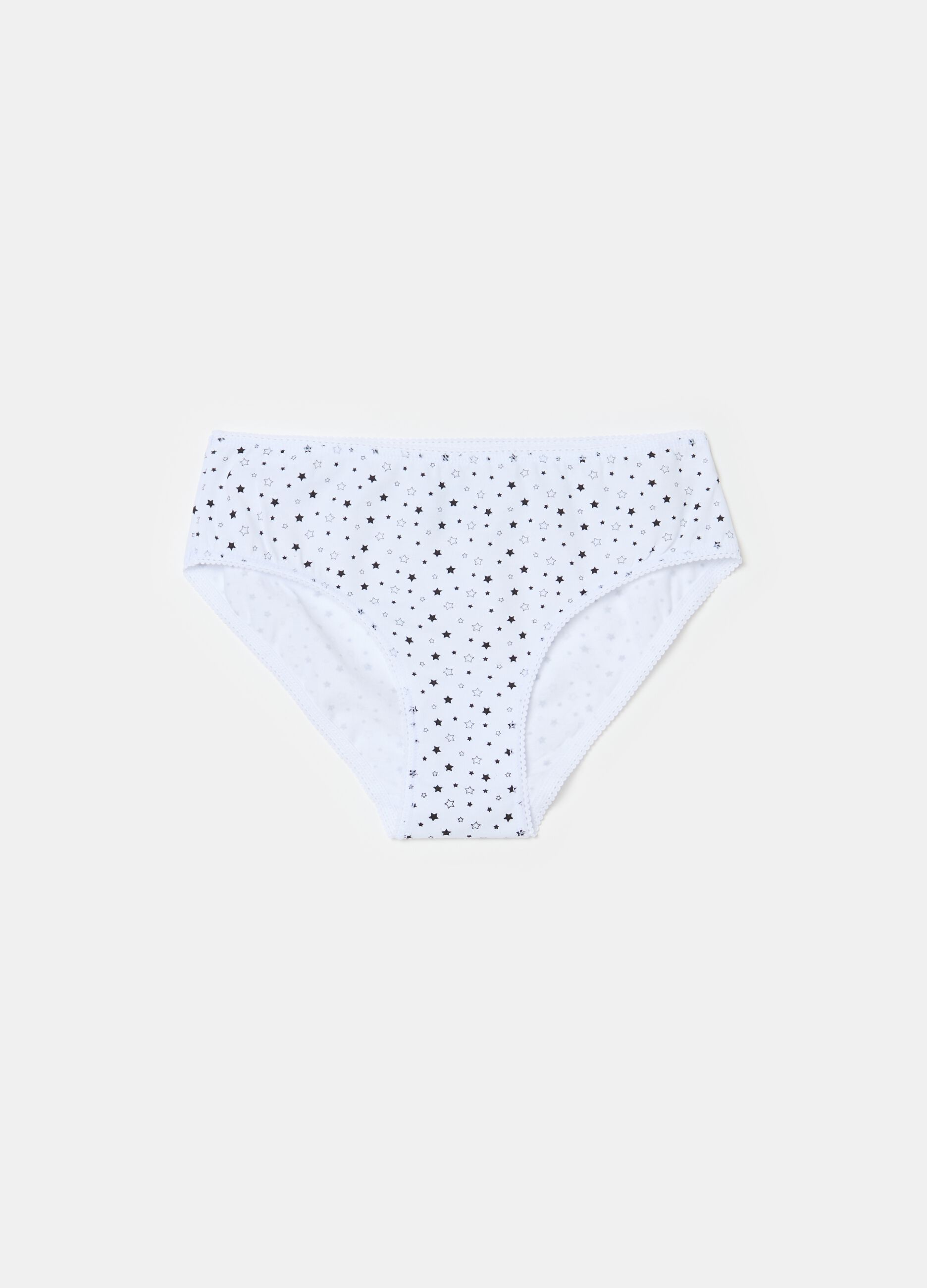 Organic cotton brief with stars print