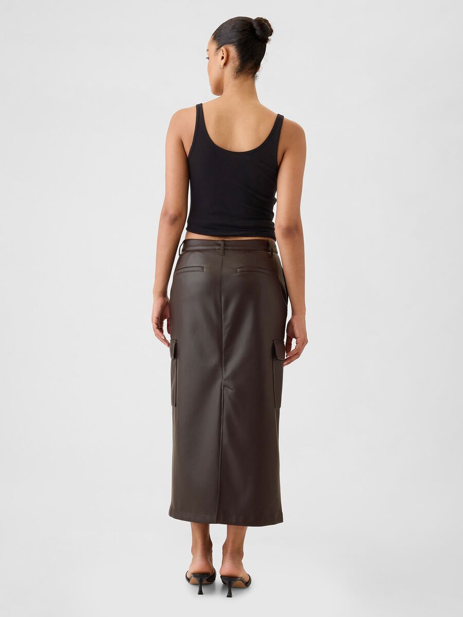 Glossy-effect midi cargo skirt_2